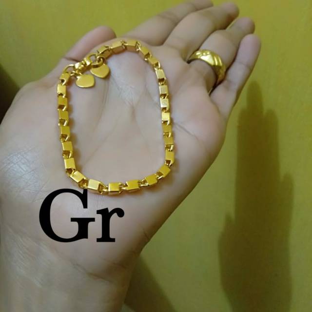 COD gelang balok kopong lapis emas 24 HARGA GELANG SAJA