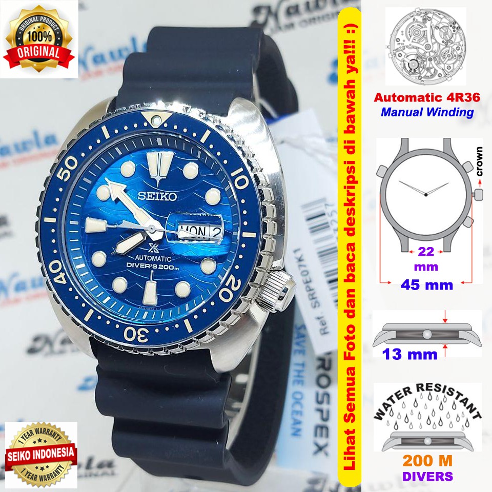 Seiko Prospex SRPE07K1 King Turtle Save Ocean - Jam Tangan Pria SRPE07