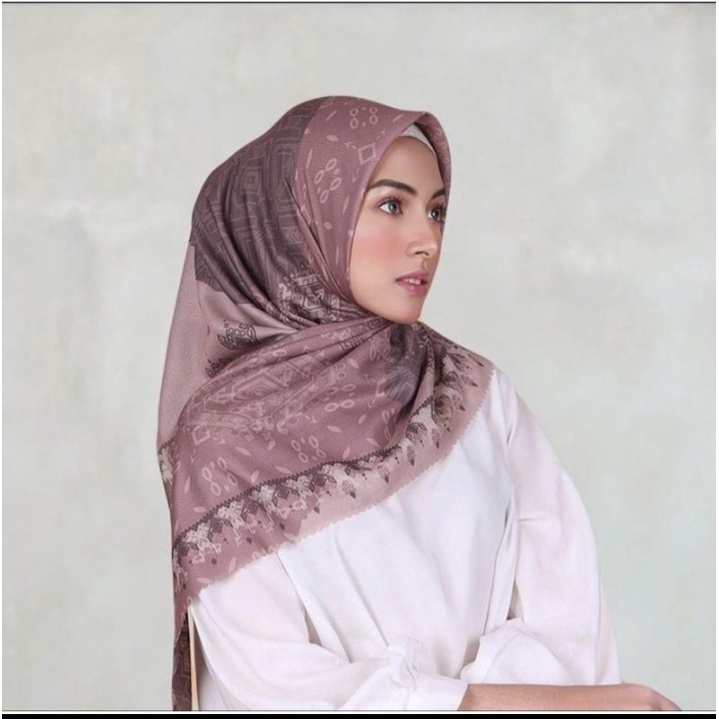 Best seller Hijab Voal Segiempat Motif / Jilbab Motif Premium TERLARIS !!-SF MERAH