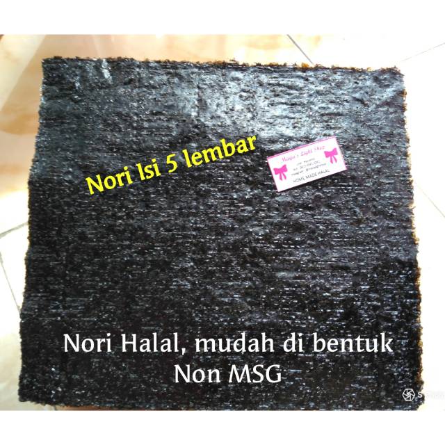 Nori sushi isi 5 lembar halal murah bahan sushi kimbap bento rumput laut kering seaweed dried seaweed