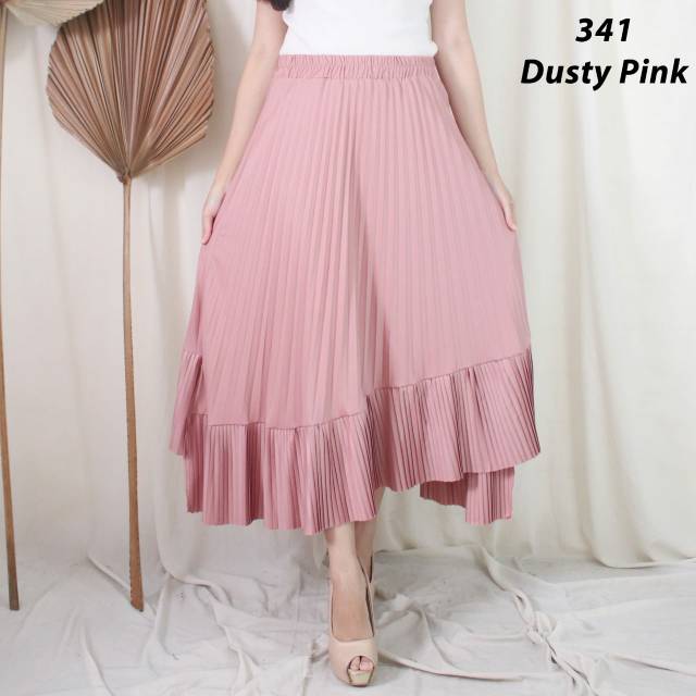 ROK PLISKET MURAH 341 ROK PRISKET PANJANG PLEATED SKIRT FLARE SKIRT MAYUNG FLOWY REMPEL