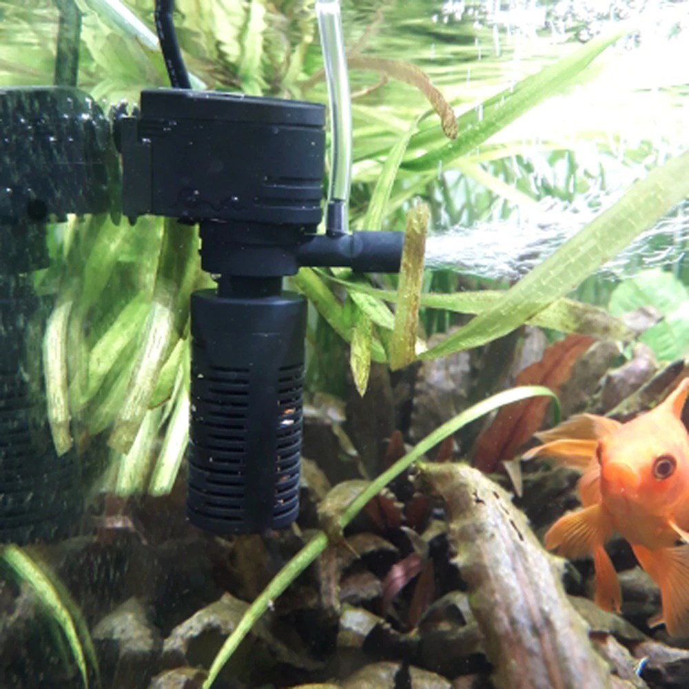 SEA STAR 3in1 Pompa Air Udara Oxygen Aquarium Filtrasi Sirkulasi Submersible 3W - HX-200L - Black