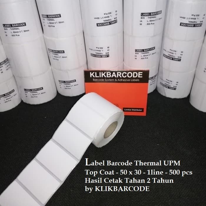 

label direct thermal 5 x 3 cm - 50 x 30 mm - 1 line - 500pc - topcoat