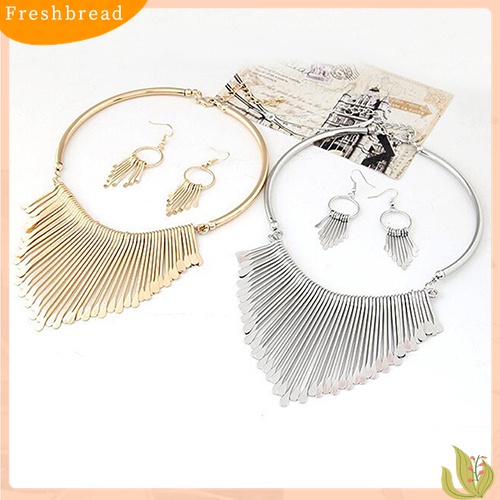 Fresh| Set Perhiasan Kalung Choker Dengan Liontin Rumbai Untuk Wanita