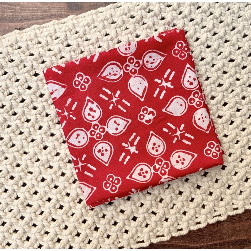 Perca kain katun batik bali - batik smoke -  merah putih1