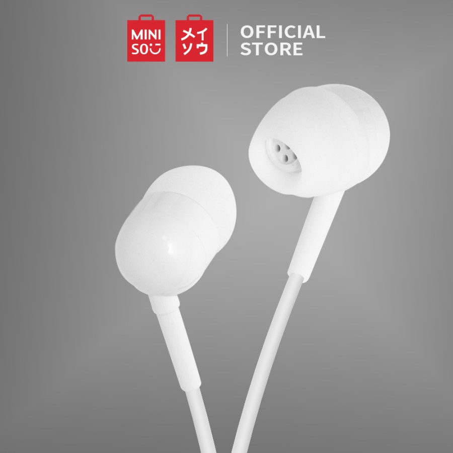 MINISO Earphone Earbud Headphone In-Ear Colorful Musik Headset Stereo - Putih