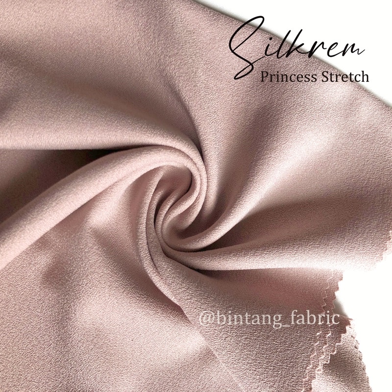 Bahan Kain Princess Stretch Lady Zara 1 meter-Silkrem