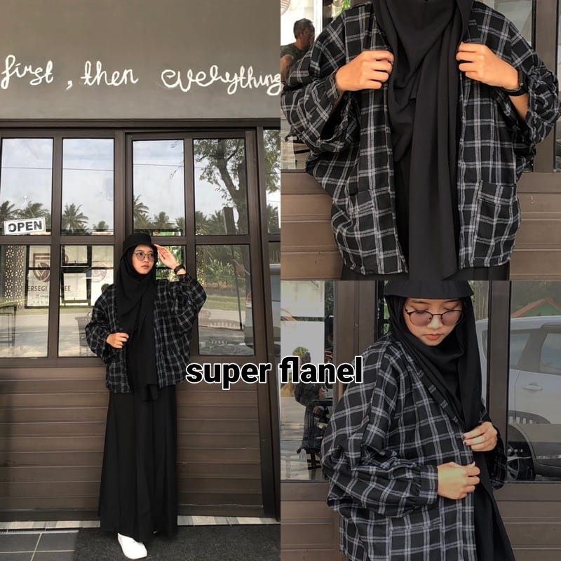 Outer Flanel Balon Grid murah berkualitas motif kotak kotak8