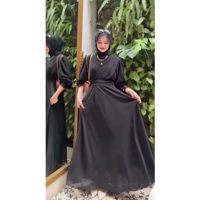 GAUDY MAXI CERUTY DRESS FREE BELT / GAMIS MODERN MEWAH / GAMIS LEBARAN TERBARU 2022