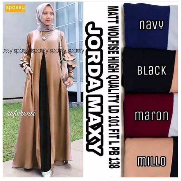 baju gamis wanita Baju Busana Muslim terbaru GG JOHDA Dress Gamis Wanita Maxi termurah - Mocca, XL b