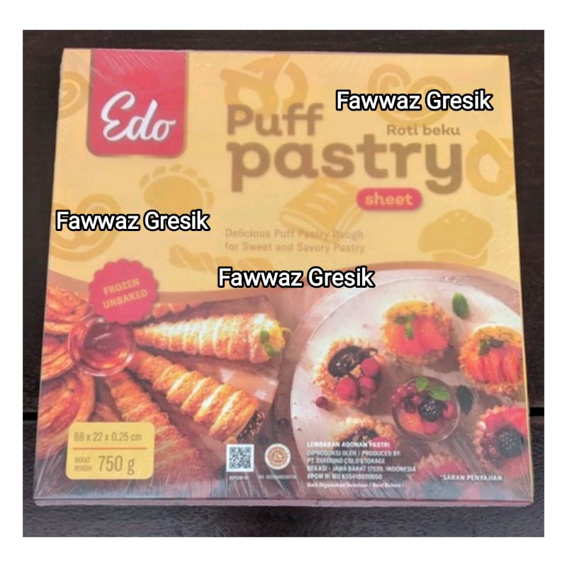 Edo Frozen Puff Pastry Sheet 750gr - EDO PUFF PASTRY 750 GR