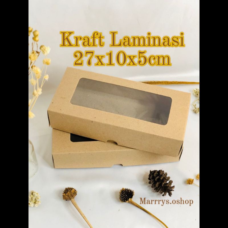 

box Kraft donat isi 3 laminasi window