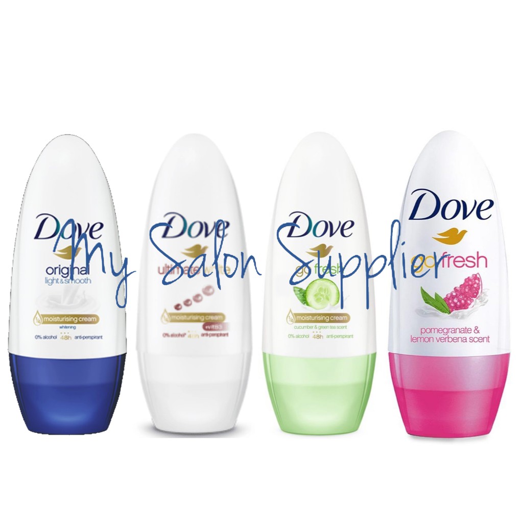 Dove Roll On Deodorant 40ml Original / Ultimate White / Go Fresh Whitening / Pomegranate