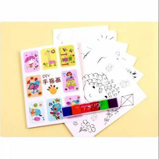 

mainan finger paint dengan stamp warna