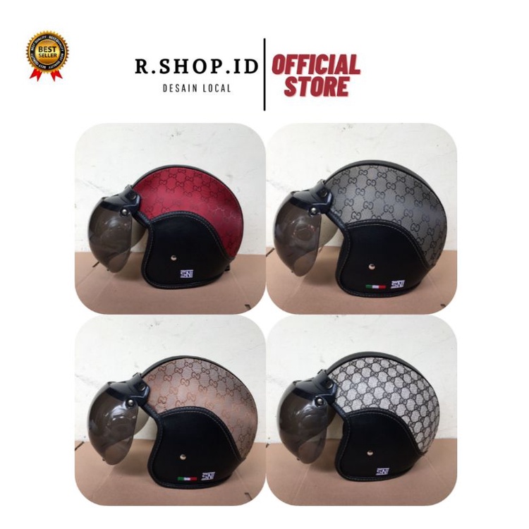 helm bogo dewasa helm bogo kulit motif gucci helm bogo wanita SNI