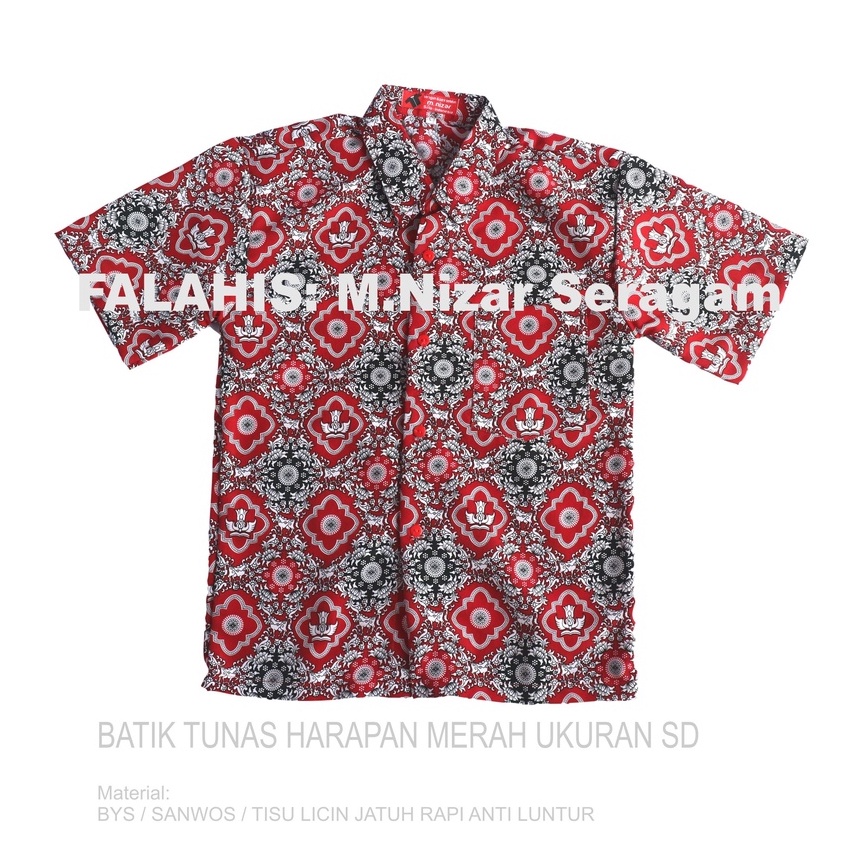 Seragam Batik SD Tunas Harapan Merah Pendek