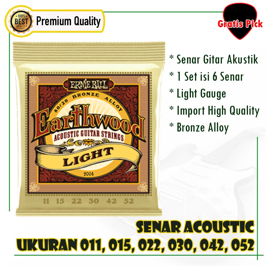 Senar Gitar Akustik 011 ERNIEBALL LIGHT Kualitas Premium String ERNIE BALL