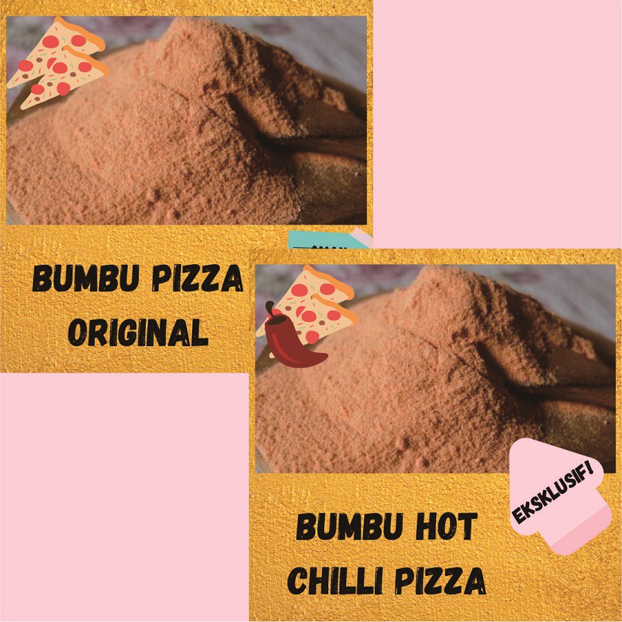 

Bumbu Tabur Pizza Rasa Origina, Hot Chili Pizza, Supreme Keju 100gr GAFI Seasoning Powder