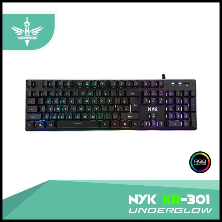 Nyk Kr-301 Underglow Rubber Dome Nemesis Rgb Gaming Keyboard Nyk Kr301