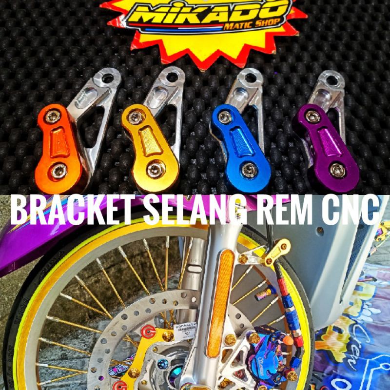 BRACKET SELANG REM CNC THAILAND DEPAN BELAKANG BREKET BRAKET BEAT VARIO 125 150 HUGGER AIRBLADE COVE