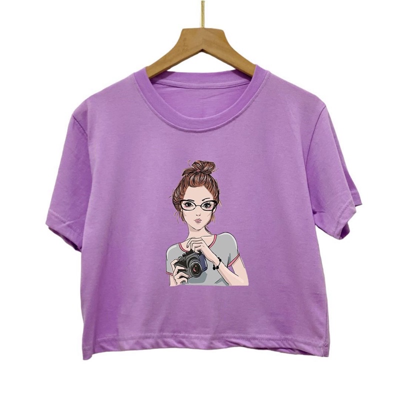 Crop Top - Crop Tee - Kaos Crop Wanita - Tshirt Katun