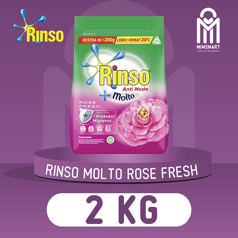 Rinso Molto Deterjen Bubuk Rose Fresh 2kg