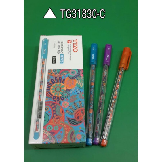 Pulpen gel Pena gel Pen gel Ballpen gel Bolpoin gel tizp 0.5mm motif abstrak tg31830 isi 12pcs