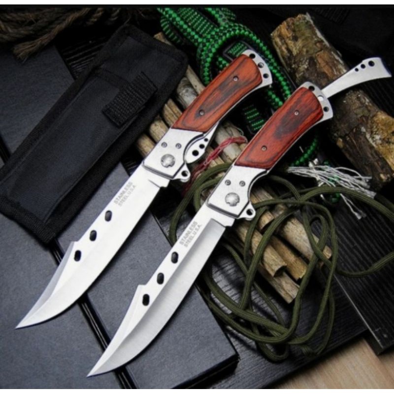 PISAU LIPAT SAKU STAINLESS USA TACTICAL SURVIVAL OUTDOOR