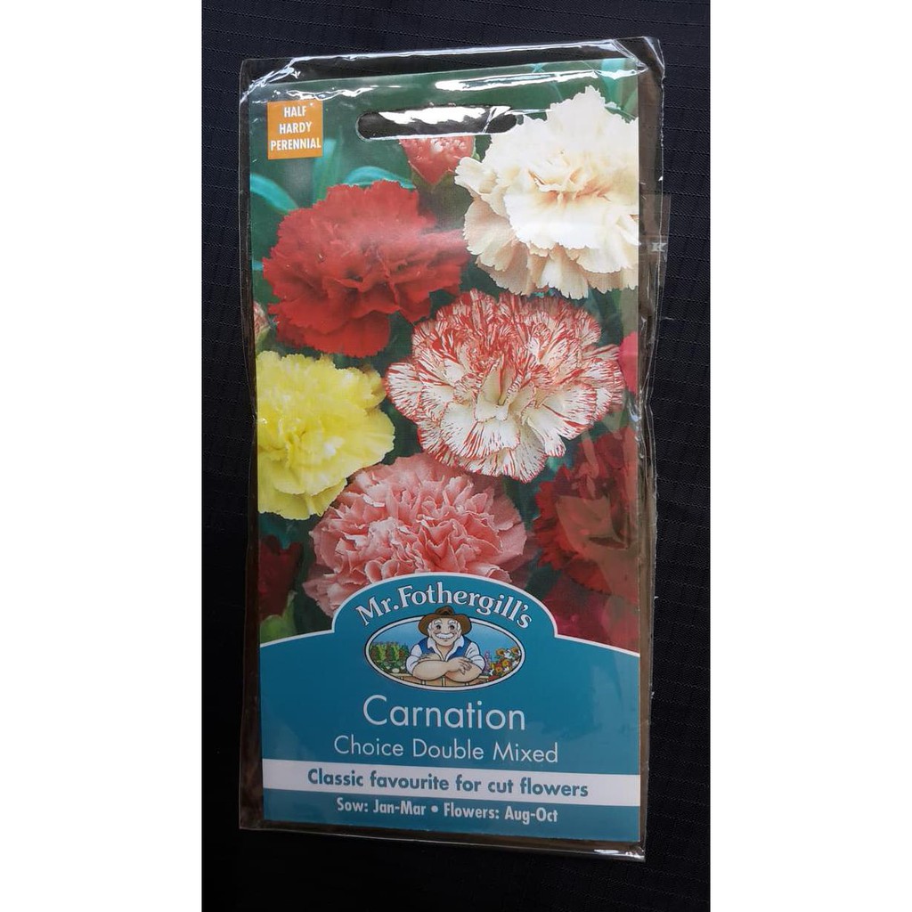 Baru Bunga Carnation Double Mixed Isi 150 Benih/Packs Mr Fothergills Original