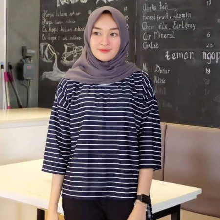 VS - Blouse salur dian lengan 3/4 bahan spandex MELAR fit XXL