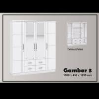 LEMARI PAKAIAN LEMARI KAYU LEMARI 4 PINTU