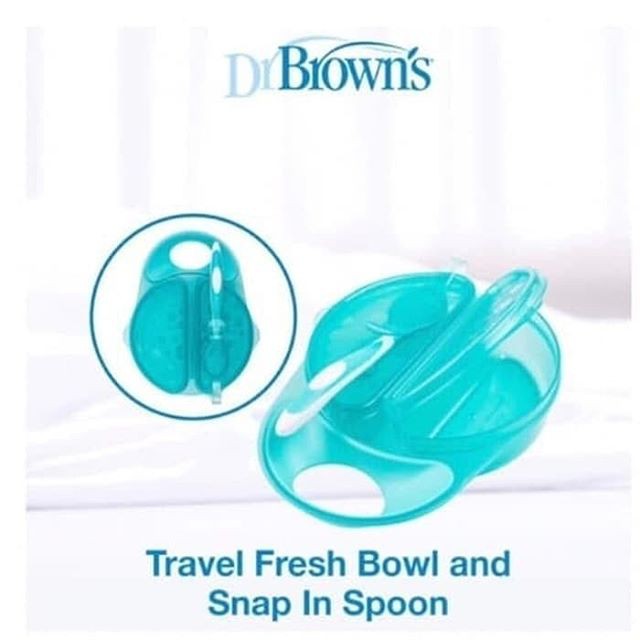 Dr Brown - Travel Fresh™ Bowl &amp; Spoon / wadah mpasi / mangkok makan / kotak makan