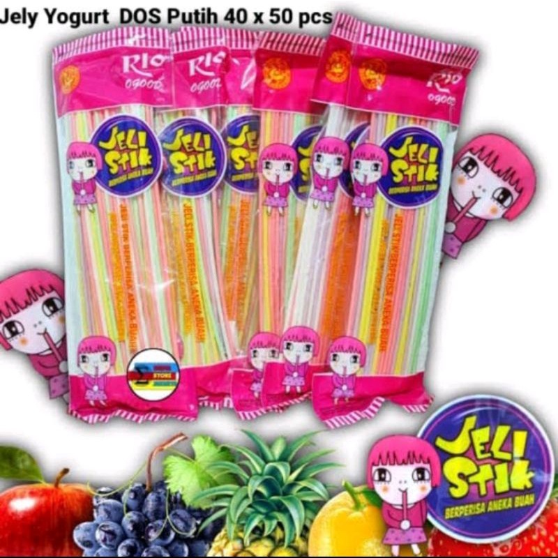 Jelly stick panjang yogurt Isi 50