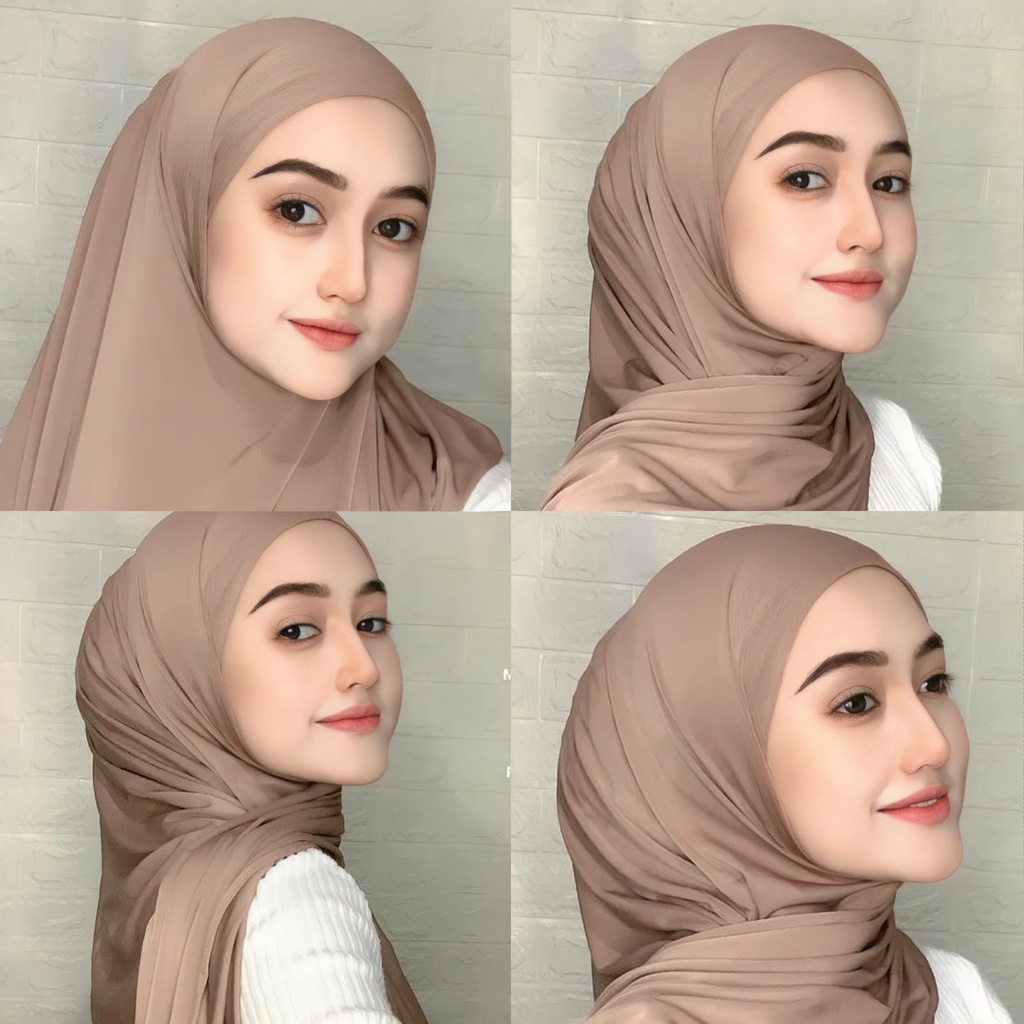 HIJAB JILBAB KERUDUNG PASHMINA INSTAN OVAL JERSEY