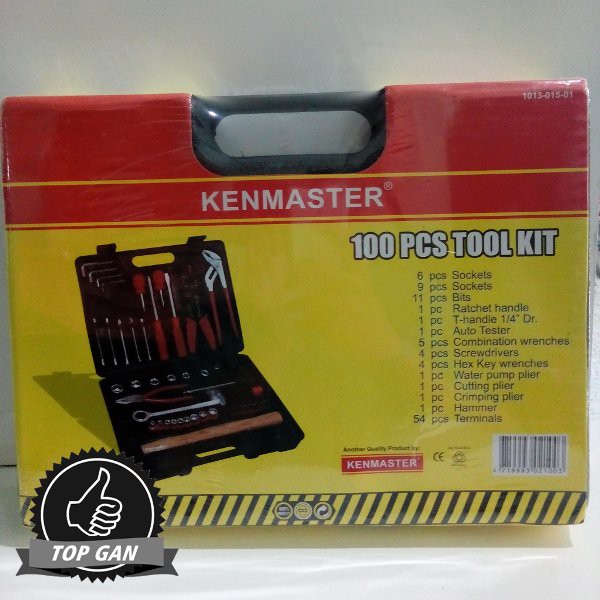 Alat Pertukangan Lengkap 1 Set Kenmaster Tool Kit 100 Pcs Plus Koper - RA1722 CC Home