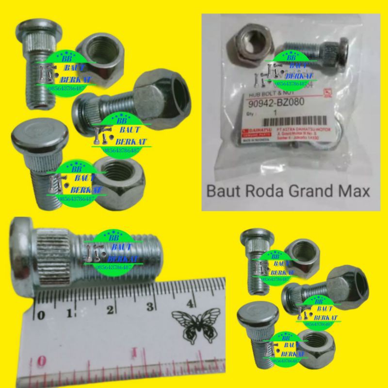 Baut roda grand max / hub bolt & nut grand max baut roda grandmax 90942-BZ080