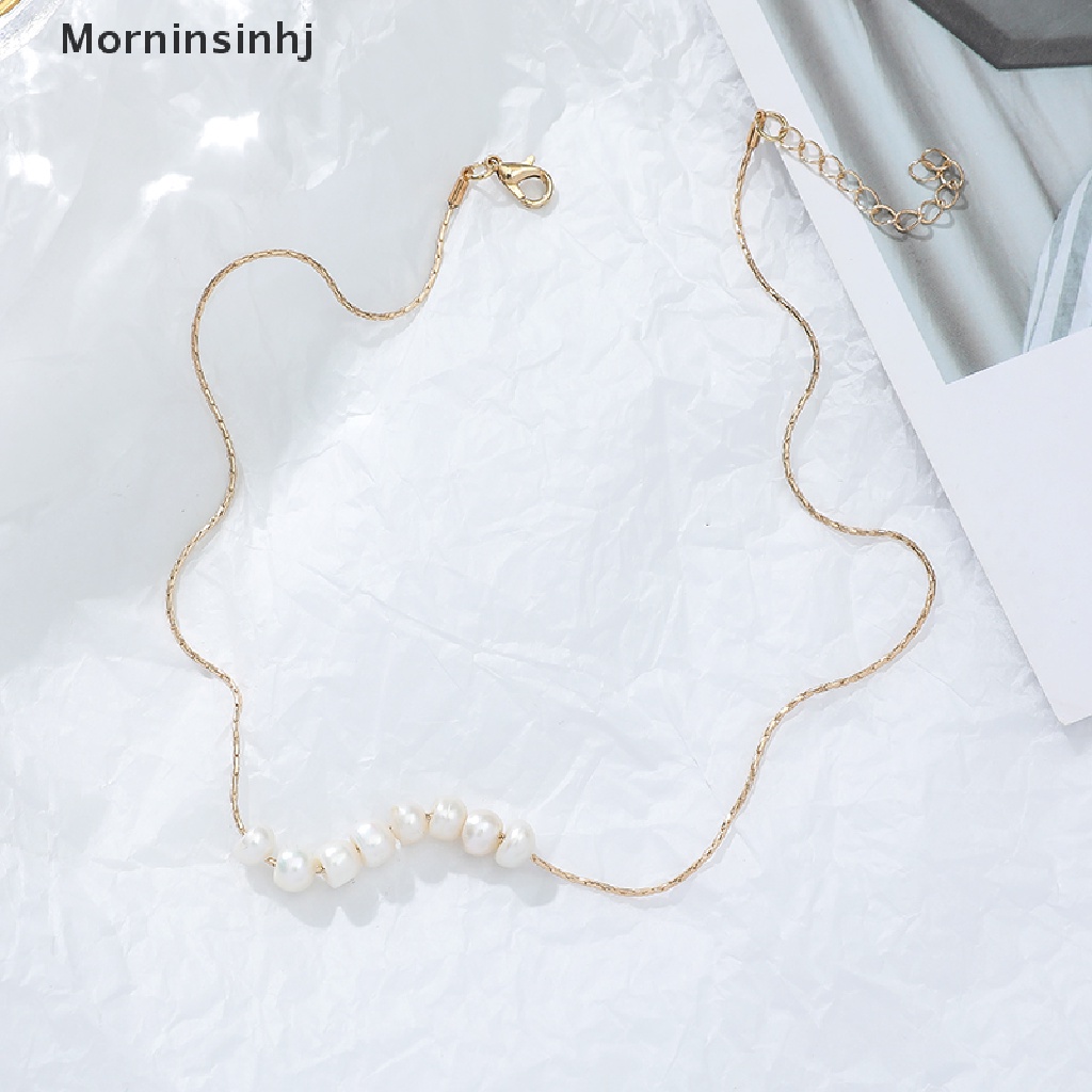 Kalung Rantai Manik-Manik Mutiara Natural Minimalis