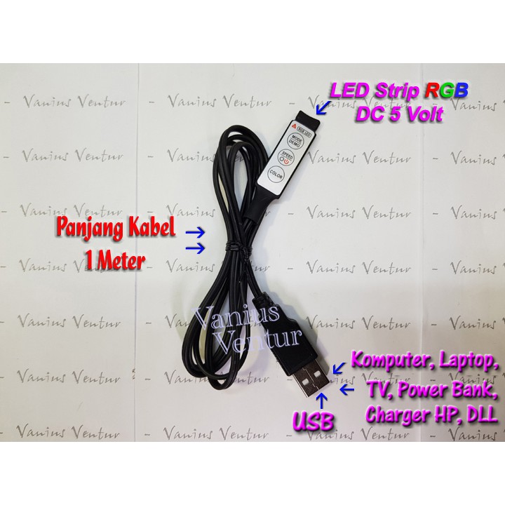 Controller LED Strip RGB DC 5V Konektor USB