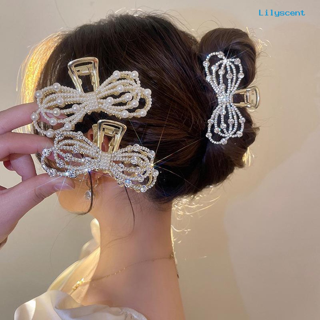 Ls Jepit Rambut Model Pita Dengan Mutiara Imitasi Gaya Korea Untuk Wanita