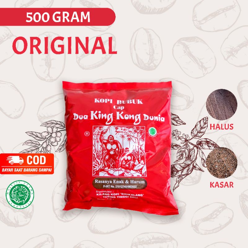 

Kopi Bubuk (500gr) Sidikalang Cap Dua King Kong Dunia