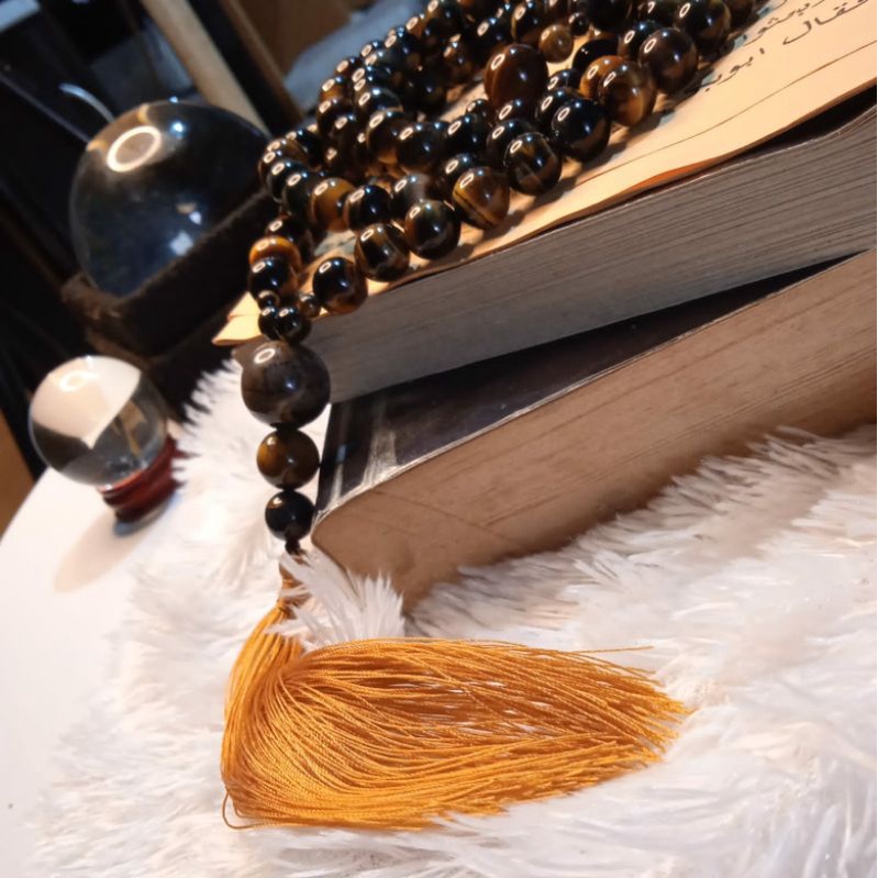 Tasbih Japa Mala Tiger Eye 8mm Hand Made By Rajarta