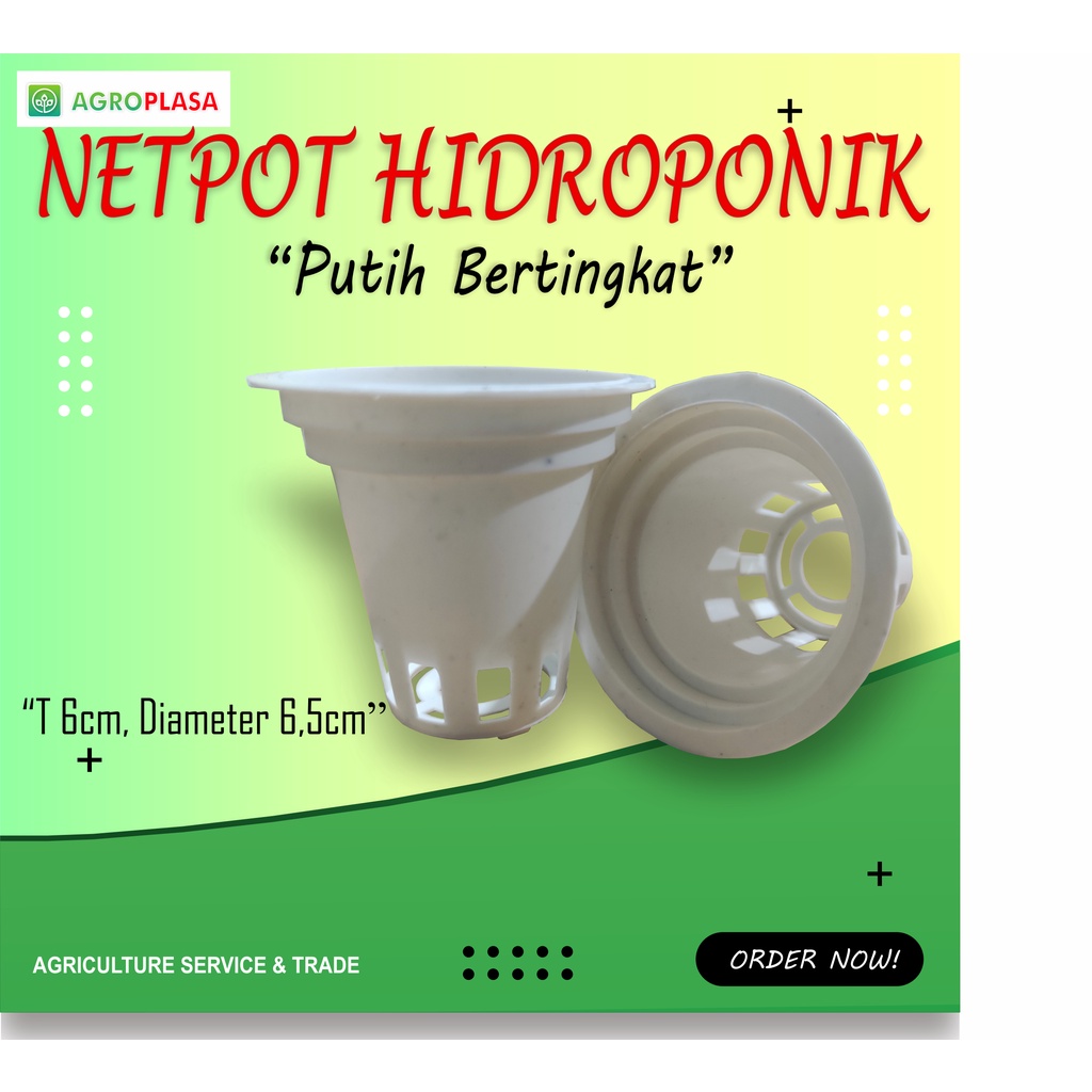 Netpot Bertingkat Tinggi 6cm Diameter 6,5cm Putih