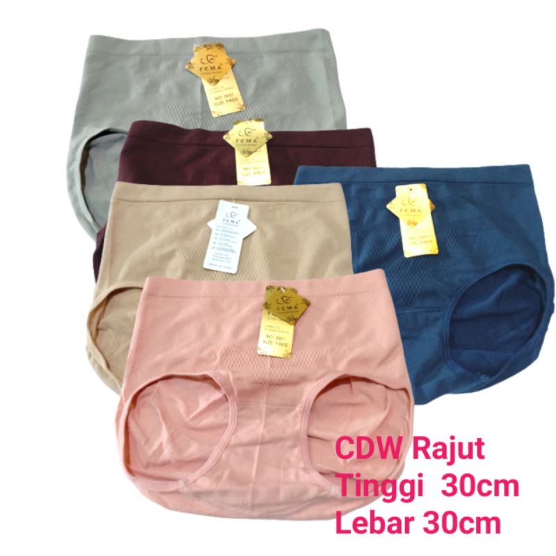 CD WANITA RAJUT SPANDEX NILON BESAR TINGGI BB 50 SAMPAI 70kg