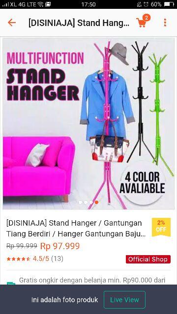 [disiniaja] Stand Hanger / Gantungan Tiang Berdiri / Hanger Gantungan Baju Dan Tas