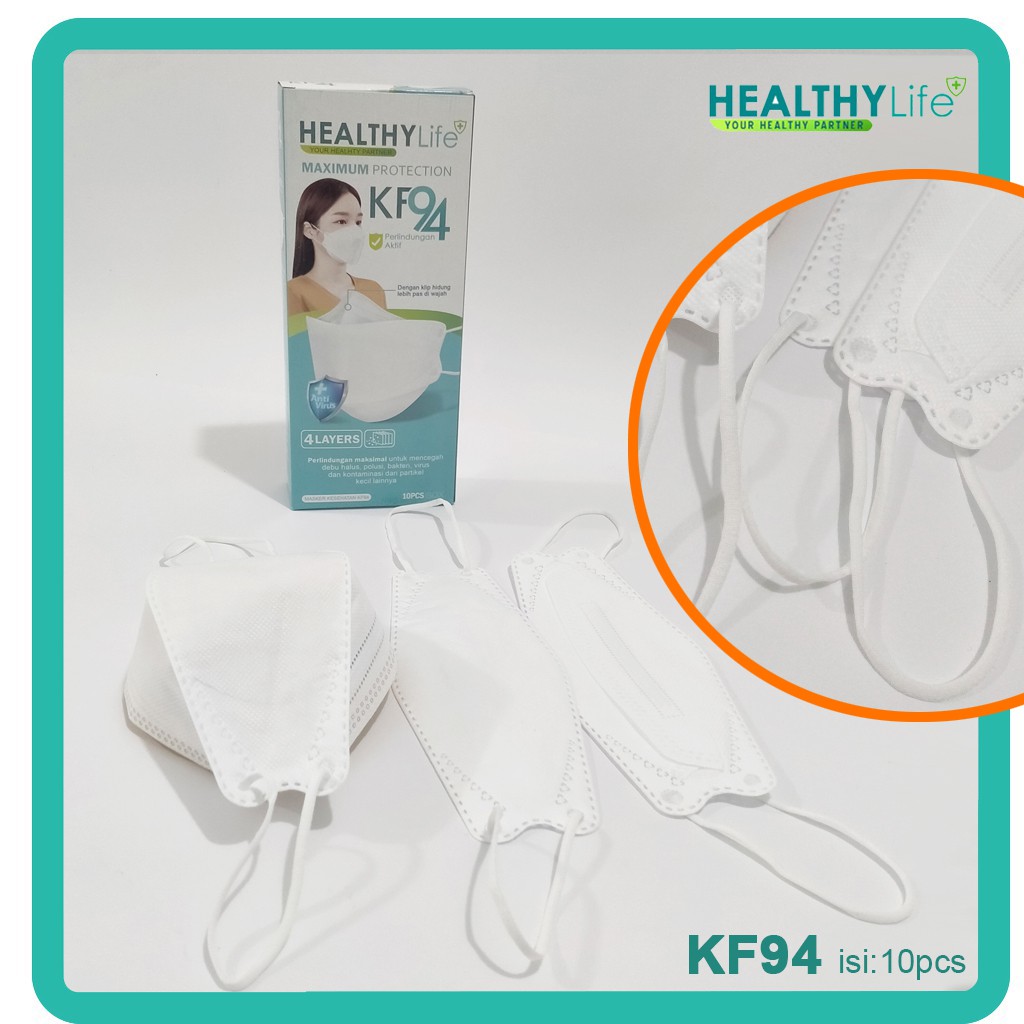 Healthylife Masker KF94 isi 10pcs/box Masker Korea 3D model Evo Plusmed Masker Duckbill Masker KF 94