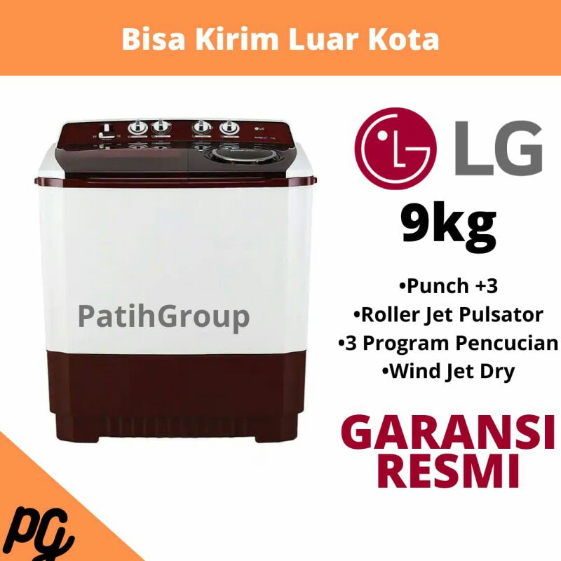 Mesin Cuci LG 9kg 2 Tabung P905R
