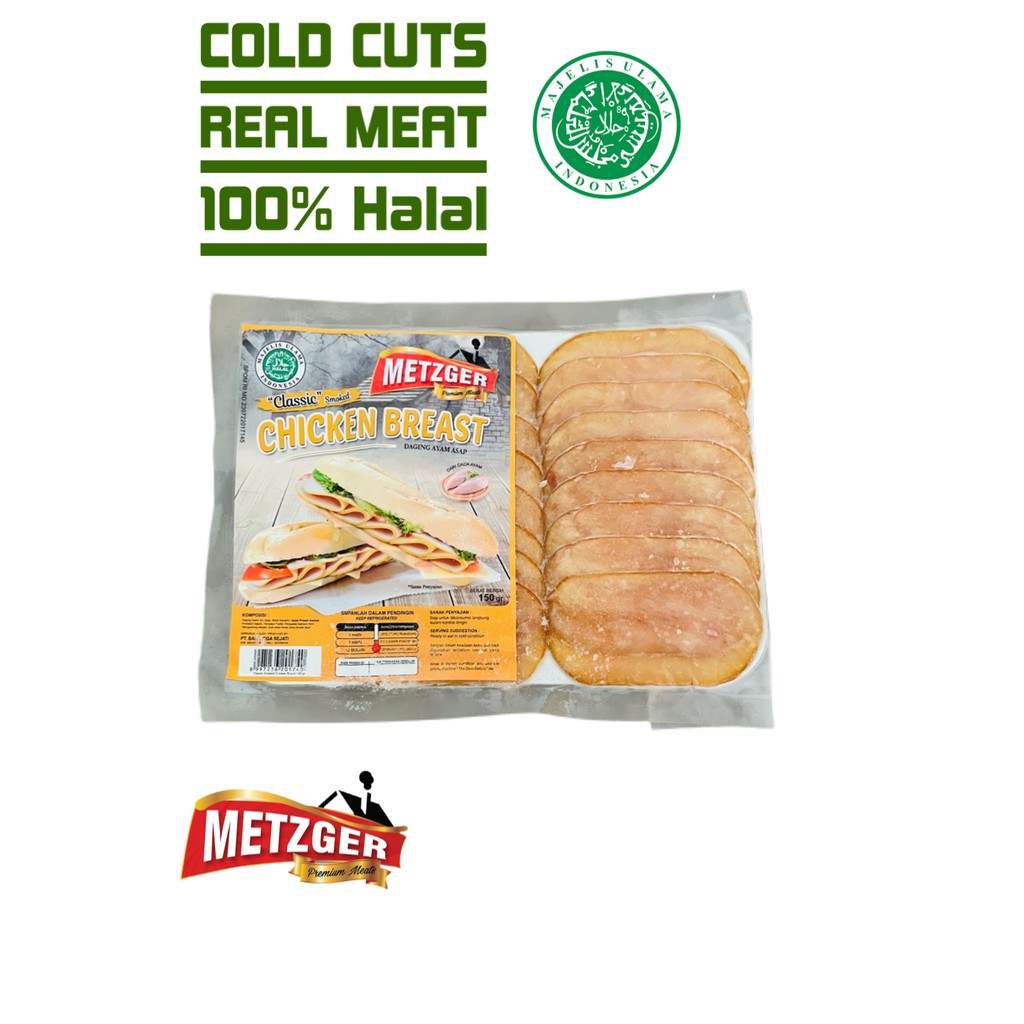 

Metzger Daging Ayam Asap Halal Smoked Chicken Breast Sliced 150g