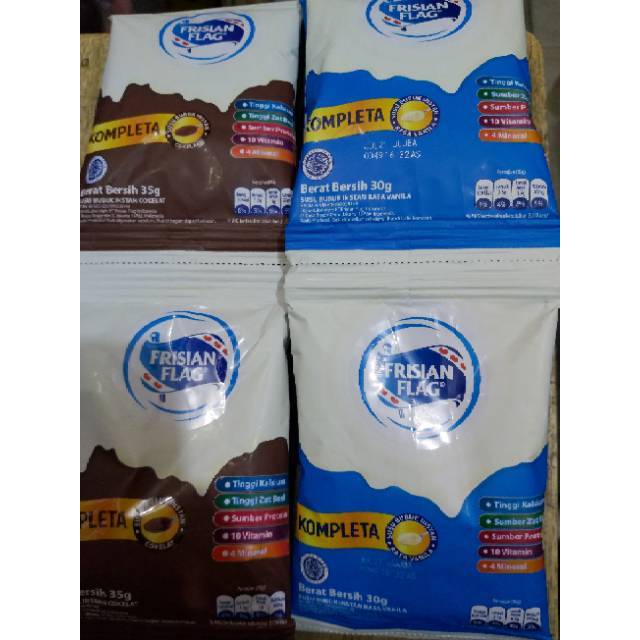 Susu Bubuk Bendera Kompleta Coklat &amp; Vanila [RENCENG]