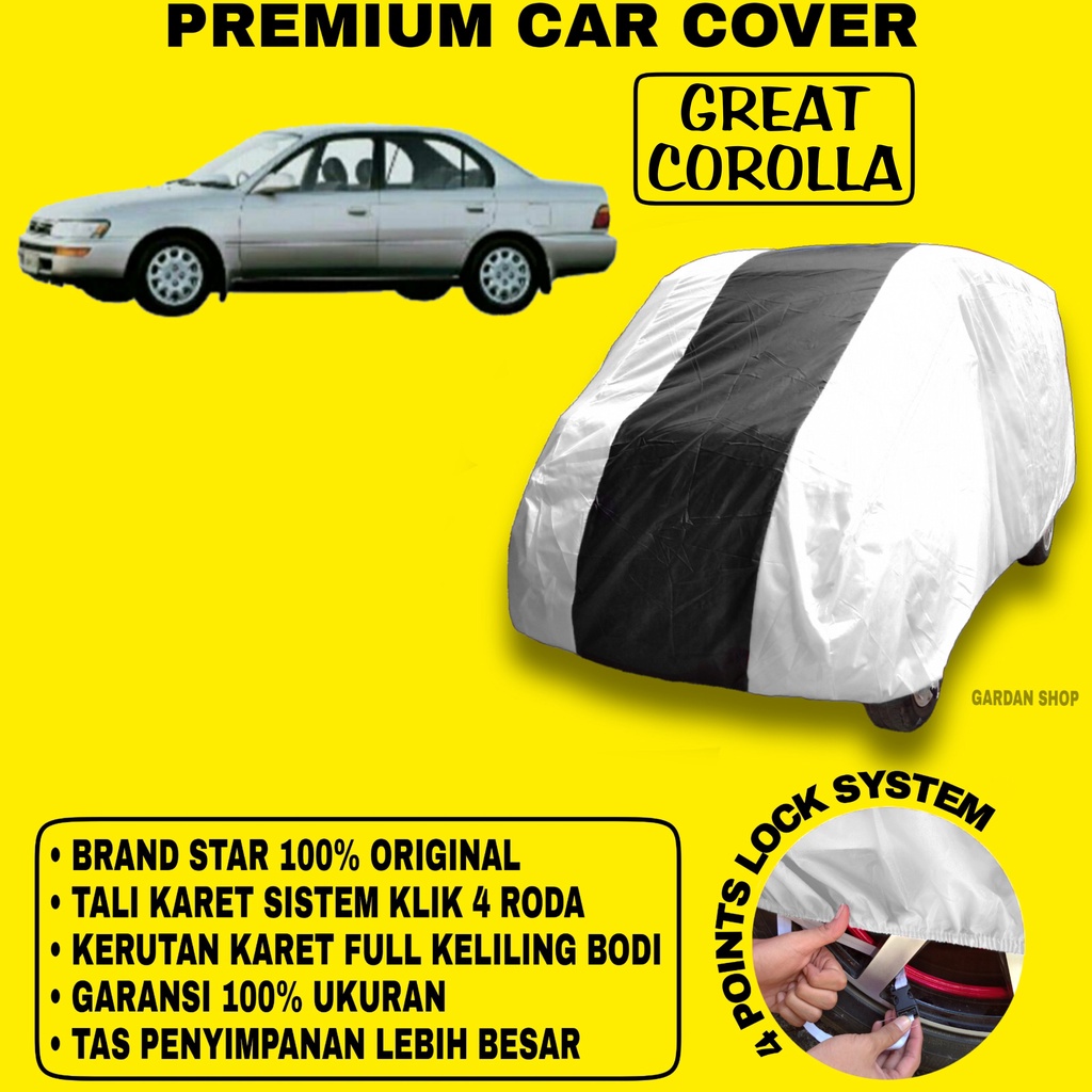 Body Cover GREAT COROLLA SILVER HITAM Penutup Bodi Mobil Great Corolla Waterproof PREMIUM