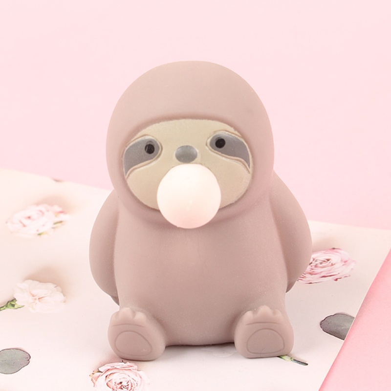 Mary Simulasi Melar Sloth Mainan Dekompresi Tepung Novelty Kantor Supply Anak Autistik Mini Tangan Squeeze Mainan